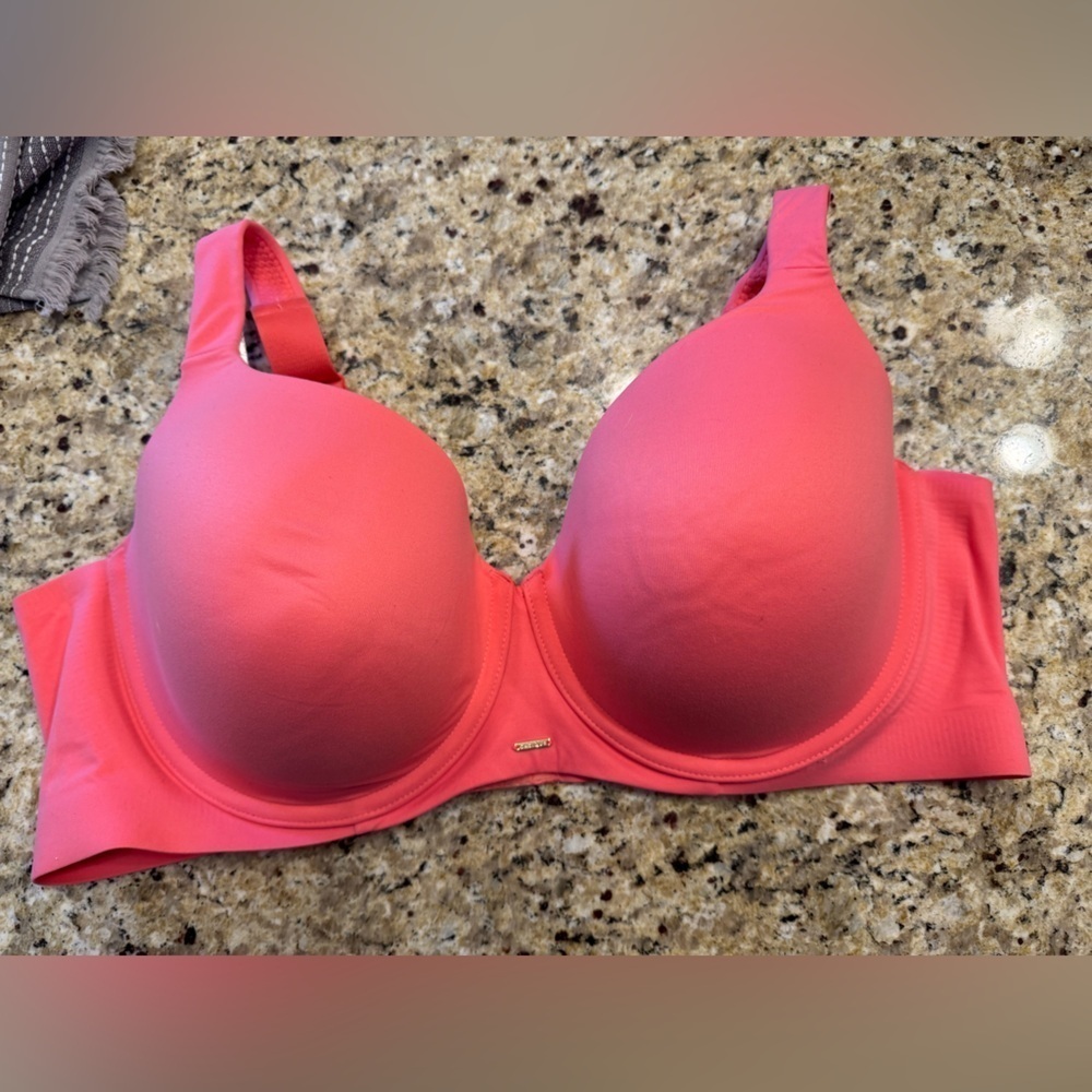 Cacique lane Bryant lightly lined Balconette size 46DD bright coral